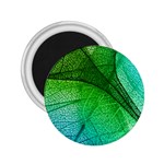 3d Leaves Texture Sheet Blue Green 2.25  Magnets