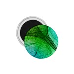 3d Leaves Texture Sheet Blue Green 1.75  Magnets