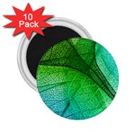 3d Leaves Texture Sheet Blue Green 2.25  Magnets (10 pack) 