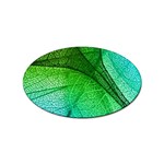 3d Leaves Texture Sheet Blue Green Sticker Oval (10 pack)