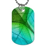 3d Leaves Texture Sheet Blue Green Dog Tag (Two Sides)