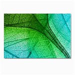 3d Leaves Texture Sheet Blue Green Postcards 5  x 7  (Pkg of 10)