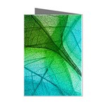 3d Leaves Texture Sheet Blue Green Mini Greeting Cards (Pkg of 8)