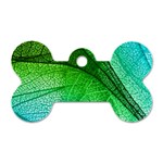 3d Leaves Texture Sheet Blue Green Dog Tag Bone (One Side)