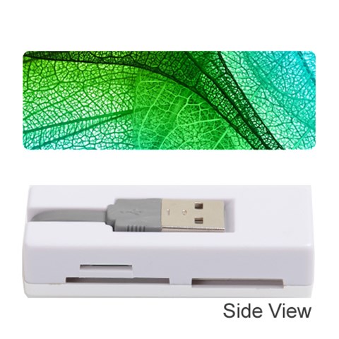 3d Leaves Texture Sheet Blue Green Memory Card Reader (Stick) from UrbanLoad.com Front