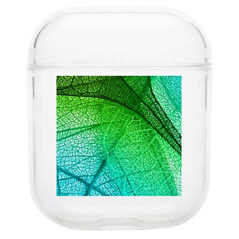 3d Leaves Texture Sheet Blue Green Soft TPU AirPods 1/2 Case from UrbanLoad.com Front