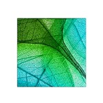 3d Leaves Texture Sheet Blue Green Satin Bandana Scarf 22  x 22 
