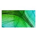 3d Leaves Texture Sheet Blue Green Satin Shawl 45  x 80 