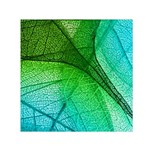 3d Leaves Texture Sheet Blue Green Square Satin Scarf (30  x 30 )