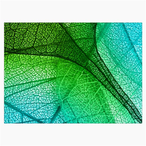 3d Leaves Texture Sheet Blue Green Roll Up Canvas Pencil Holder (L) from UrbanLoad.com Front