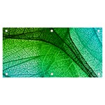3d Leaves Texture Sheet Blue Green Banner and Sign 6  x 3 