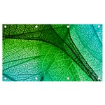 3d Leaves Texture Sheet Blue Green Banner and Sign 7  x 4 