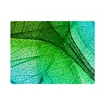 3d Leaves Texture Sheet Blue Green Premium Plush Fleece Blanket (Mini)