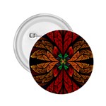 Fractal Floral Flora Ring Colorful Neon Art 2.25  Buttons