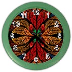 Fractal Floral Flora Ring Colorful Neon Art Color Wall Clock