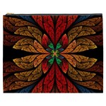 Fractal Floral Flora Ring Colorful Neon Art Cosmetic Bag (XXXL)