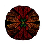 Fractal Floral Flora Ring Colorful Neon Art Standard 15  Premium Round Cushions