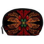 Fractal Floral Flora Ring Colorful Neon Art Accessory Pouch (Large)