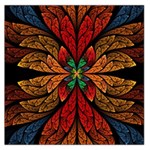 Fractal Floral Flora Ring Colorful Neon Art Square Satin Scarf (36  x 36 )
