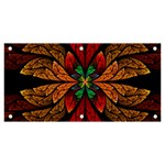 Fractal Floral Flora Ring Colorful Neon Art Banner and Sign 6  x 3 