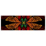 Fractal Floral Flora Ring Colorful Neon Art Banner and Sign 12  x 4 