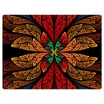 Fractal Floral Flora Ring Colorful Neon Art Two Sides Premium Plush Fleece Blanket (Extra Small)
