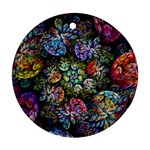 Floral Fractal 3d Art Pattern Ornament (Round)