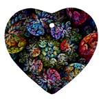 Floral Fractal 3d Art Pattern Ornament (Heart)