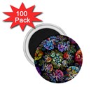 Floral Fractal 3d Art Pattern 1.75  Magnets (100 pack) 
