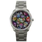 Floral Fractal 3d Art Pattern Sport Metal Watch