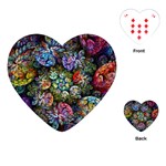 Floral Fractal 3d Art Pattern Playing Cards Single Design (Heart)