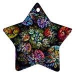 Floral Fractal 3d Art Pattern Star Ornament (Two Sides)