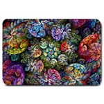 Floral Fractal 3d Art Pattern Large Doormat