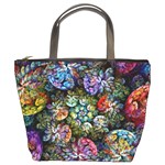 Floral Fractal 3d Art Pattern Bucket Bag