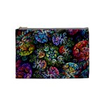 Floral Fractal 3d Art Pattern Cosmetic Bag (Medium)