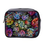 Floral Fractal 3d Art Pattern Mini Toiletries Bag (Two Sides)