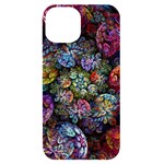Floral Fractal 3d Art Pattern iPhone 14 Black UV Print Case