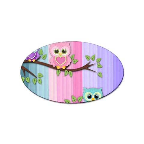 Owls Family Stripe Tree Sticker Oval (100 pack) from UrbanLoad.com Front