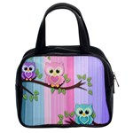 Owls Family Stripe Tree Classic Handbag (Two Sides)