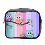 Owls Family Stripe Tree Mini Toiletries Bag (Two Sides)