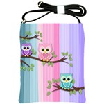 Owls Family Stripe Tree Shoulder Sling Bag