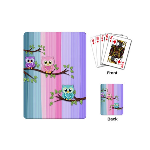 Owls Family Stripe Tree Playing Cards Single Design (Mini) from UrbanLoad.com Back
