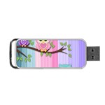 Owls Family Stripe Tree Portable USB Flash (Two Sides)
