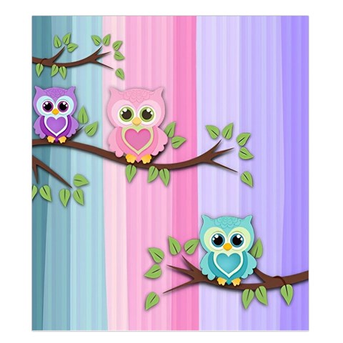 Owls Family Stripe Tree Duvet Cover Double Side (King Size) from UrbanLoad.com Front