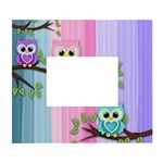 Owls Family Stripe Tree White Wall Photo Frame 5  x 7 