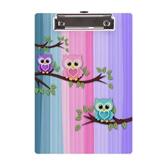 Owls Family Stripe Tree A5 Acrylic Clipboard from UrbanLoad.com Front