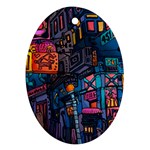 Wallet City Art Graffiti Oval Ornament (Two Sides)