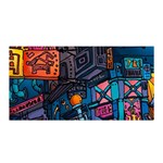 Wallet City Art Graffiti Satin Wrap 35  x 70 