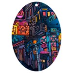 Wallet City Art Graffiti UV Print Acrylic Ornament Oval