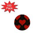 Love Hearts Pattern Style 1  Mini Buttons (100 pack) 